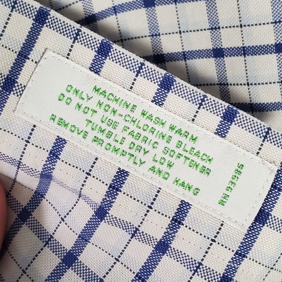 Brooks Brothers Milano Shirt Men 15.5 36 Blue Check Button Up Office Preppy - Picture 7 of 12